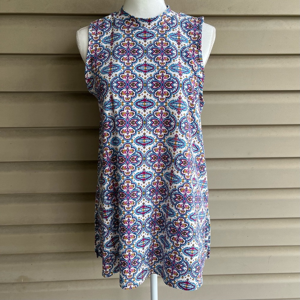 •Sweet Tea’s by Pink Rose•  Patterned Mock Neck Tunic - Size Large